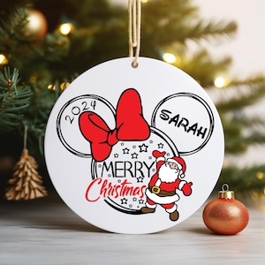 2024 Custom Disney Mickey and Minnie Christmas Ornament,Disney Ornament,Disney Christmas Ornament, Disney Christmas Gifts,Christmas Ornament
