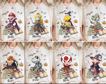 Comfort Colors® Custom Retro Super Mario Halloween Shirt, Epic Universe Universal Studios Family Tee,  Nintendo Character Tee