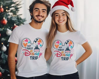 2026 My First Disney Trip Shirt, 2026 First Disney Shirt, Christmas Disney Family tee, Custom Disney Shirt, Mickey Minnie Christmas Tee
