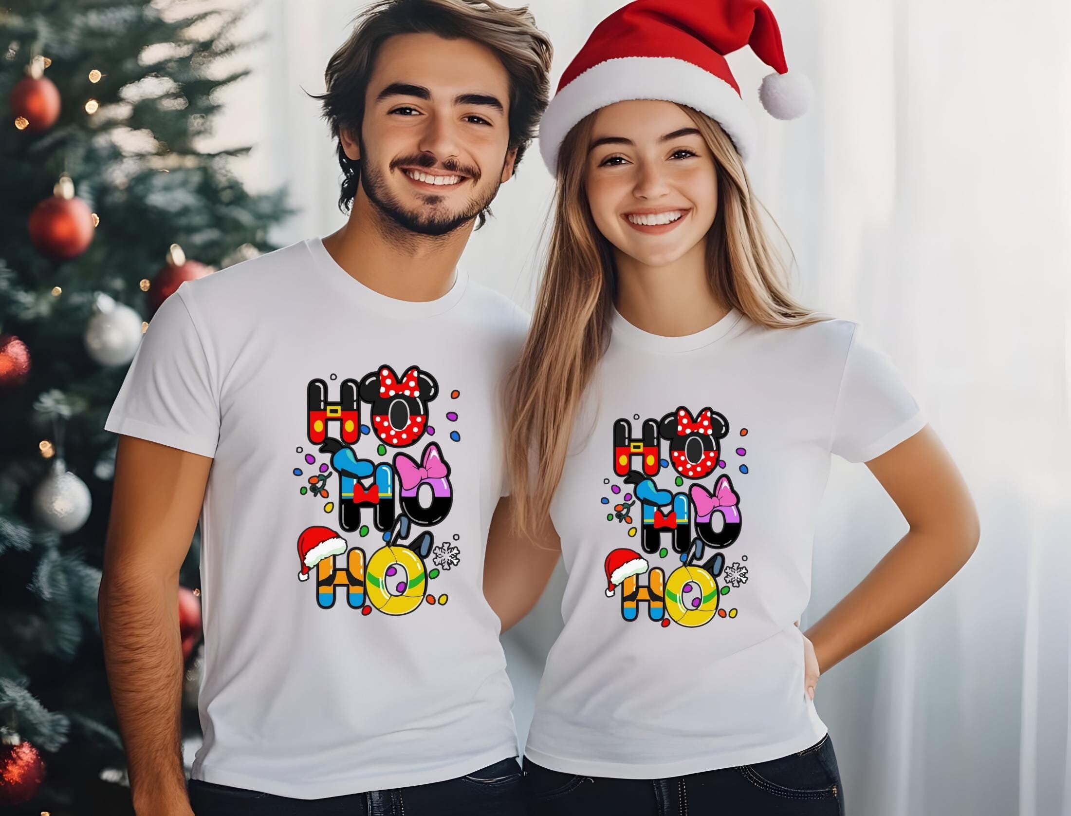 Disney Ho Ho Ho Christmas Shirt,Custom Disney Couple Christmas Shirt,Disney Family Christmas Tee,Disney Family Christmas Trip,Ho ho ho Santa