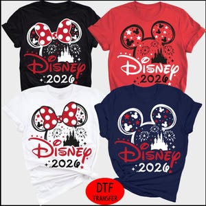 CUSTOM Disney 2026 DTF,Disney Family Vacation 2026 Iron on Transfer,Disney Custom Mickey Minnie Family Dtf, Disneyland 2026 Family Trip