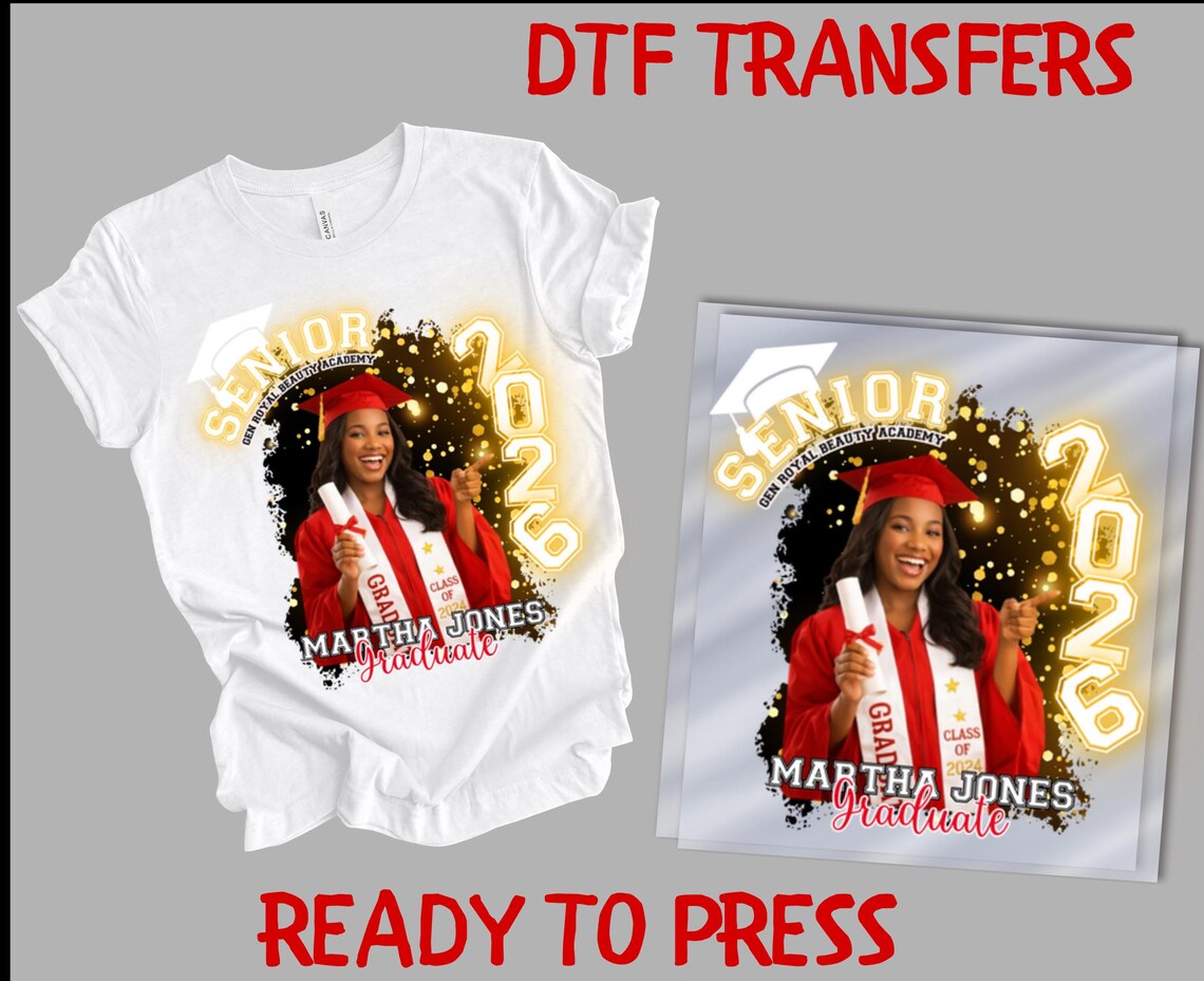Custom Graduation Photo 2026 Dtf, Personalized Senior 2026 Ready to ...