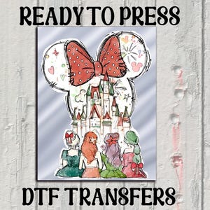 Retro Disney Princess Dtf, Watercolor Magic Castle Princess Ready To Press,Disney Trip Iron On Transfer,Disney Princess,Disneyworld Princess
