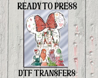 Retro Disney Princess Dtf, Watercolor Magic Castle Princess Ready To Press,Disney Trip Iron On Transfer,Disney Princess,Disneyworld Princess