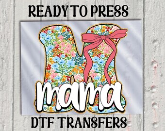 Retro Floral Mama DTF Transfer,Mama Ready For Press,Floral Mom Heat Press Transfer,Mom Ready For Press Heat Transfers, Mama Iron on Transfer