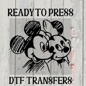 Mickey And Minnie Dtf, Ready to Press, Disney DTF Transfer,Direct to Film, High Quality DTF Print Heat Press Transfer, Disney Dtf Transfer