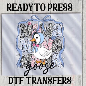 Coquette Mama Silly Goose DTF Transfer,Mama Goose Ready to Press,Vintage Mama Goose Heat Press,Happy Mother Day DTF,Trendy Mama,Gift for Mom