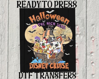 Disney Halloween On The High Seas Dtf Transfer, Mouse and Friends Halloween Cruise Heat to Press, Retro Halloween Disney Pirates Cruise Dtf