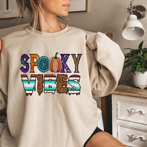 Spooky Vibes Sweatshirt, Retro Halloween Shirt, Halloween Gift, Fall Sweater, Spooky Season Tee,Scary Halloween Sweatshirt, Fall Vibes Shirt
