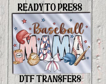 Retro Baseball Mama Dtf Transfer,Coquette Baseball Mom Heat Press, Mom Baseball Season Shirt Ready To Press, Baseball Mom Iron on Transfer