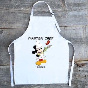 Custom Minnie Mouse Apron, Disney Baking Apron, Disney Cooking Apron, Disney Lover Gift, Disney Mickey Mouse Apron, Mickey Master Chef Apron