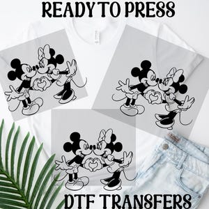 Mickey and Minnie Loves DTF,Mickey And Minnie Dtf, Ready to Press, Disney DTF Transfer,Direct to Film, High Quality DTF,Print Heat Press