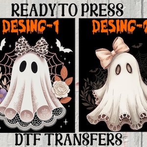 Lace Ghost Halloween Dtf Transfer, Fall Coquette Bow Dtf, Witchy Vibes Dtf,Pumpkins Heat To Press, Bow Floral Boo Fall Dtf, Preppy Halloween