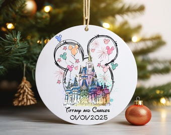 2025 Custom Disney Castle Ornament,Disney Christmas Ornament ,Disney For the memorial Service Ornament, Disney Birthday Family Gift Ornament