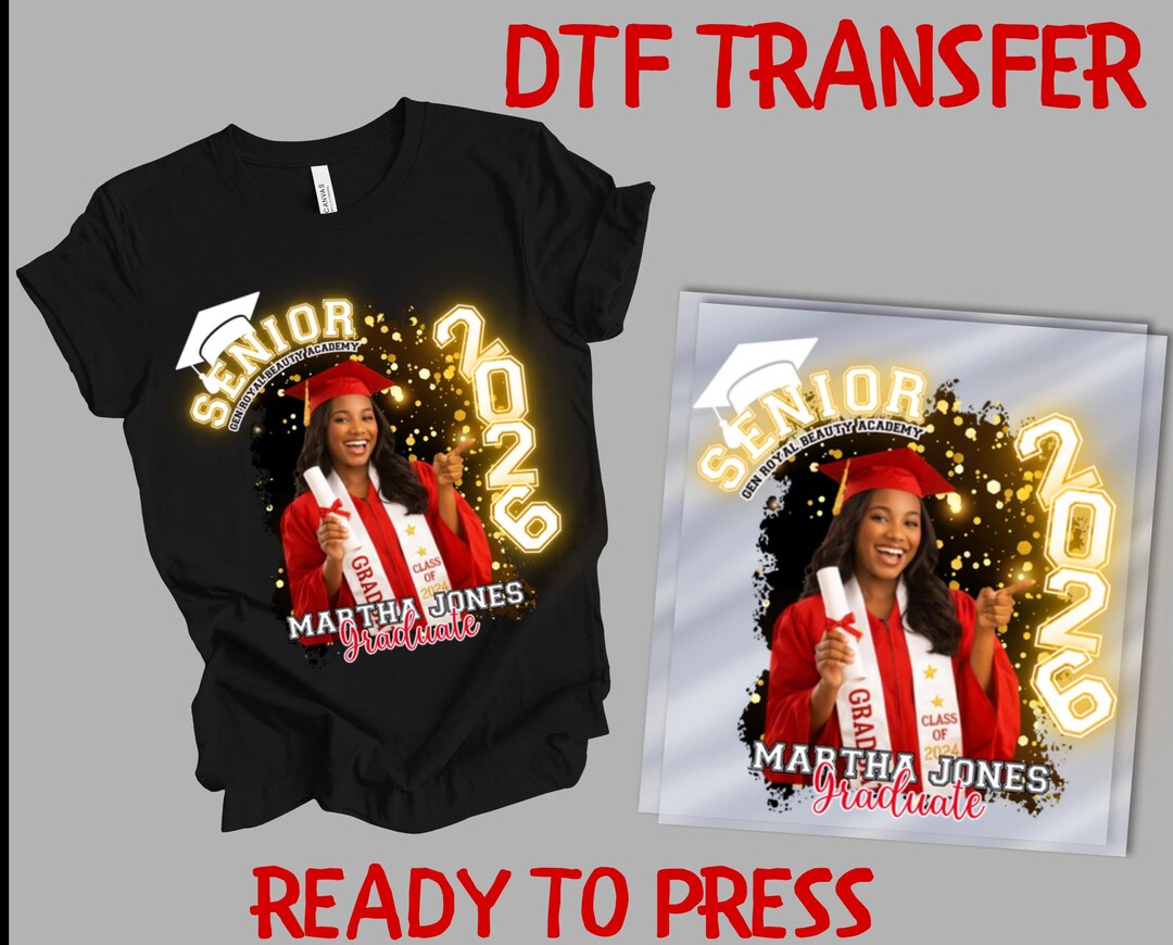 Custom Graduation Photo 2026 Dtf, Personalized Senior 2026 Ready to ...