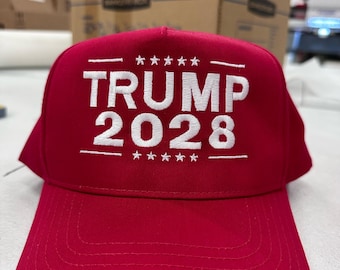 Gorra bordada de Trump 2028, gorra Trump 2028, gorra MAGA, regalo republicano, gorra de apoyo político, gorra de apoyo a Trump, gorra de béisbol estructurada, Trump