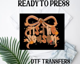 Tis the Season Fall Football DTF Transfer, Fall Football Pumpkin Dtf Transfer, Fall Football Heat Transfer,Coquette Game Day Football  Dtf