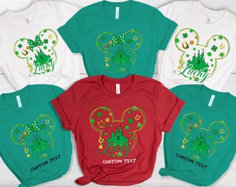 Camiseta personalizada del Día de San Patricio de Mickey y Minnie, camiseta del Día de San Patricio de Disney, camiseta del Día de San Patricio de Mickey, camiseta del Día de San Patricio a juego para toda la familia