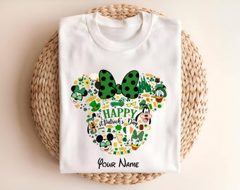 Camiseta del día de San Patricio de Mickey y Minnie, camiseta del día de San Patricio feliz, día de San Patricio de Mickey, camiseta familiar a juego, día de San Patricio de Disneyland