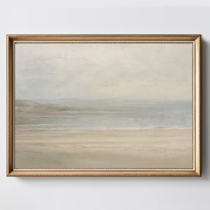 Vintage Coastal Landscape | Ocean Wall Art | Vintage Art Print | Muted Seascape Painting | Digital Download | PRINTABLE