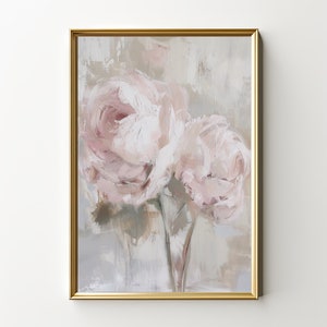 Abstract Rose Art | Romantic Flower Painting | Vintage Floral Wall Art | Cream Botanical Print | Digital Download | PRINTABLE