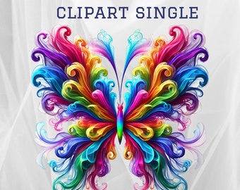 Smoke Butterfly Clipart single | Commercial Use | 1 High-Quality Design | Spring Night Twitch Overlay Star Fairy Wings | 3600 x 3600 px