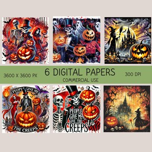 People Give Me the Creeps Papers | Junk Journal Pages | Scary Halloween Pages | Commercial Use Pages | Instant Download |