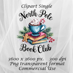 North Pole Book Club, All Booked for Christmas Png, Christmas Books Png, Book Lovers Png, Christmas Teacher Png, Librarian Gift Png,