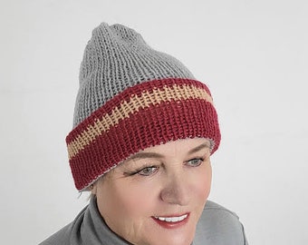 Bonnet en tricot gris clair, Bonnet fait main chaud, Bonnet en laine gris clair, Cadeau pour meilleur ami, Coiffure pratique, Chapeau minimaliste pour un look quotidien