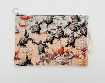 Bolso de mano con tapiz de gobelino con cremallera, bolso de mano de gobelino, bolso tejido de gobelino, patrón de azulejos tradicionales turcos, regalo para ella