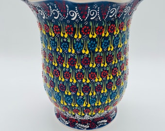 11,8 '(30 cm), maceta de cerámica hecha a mano, maceta con estampado floral