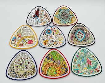 Salvamanteles de cerámica turca hecha a mano para ollas calientes, azulejo marroquí, salvamanteles decorativo grande para colgar en la pared, el mejor regalo para los amantes de la cerámica.