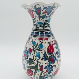 Handmade Turkish Ceramic Vase,Large Decorative Vase,Handmade Ceramic Jar With Lid,Centerpiece Vase,Table Top Decor,Home Decor