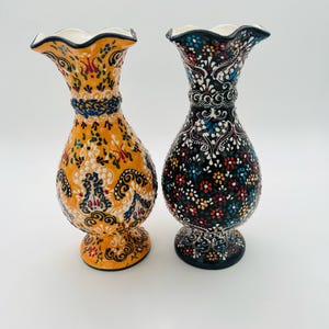 Handmade Turkish Ceramic Vase,Large Decorative Vase,Handmade Ceramic Jar With Lid,Centerpiece Vase,Table Top Decor,Home Decor