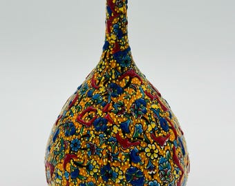 Jarrón de cerámica turca hecho a mano, jarrón decorativo grande, tarro de cerámica hecho a mano con tapa, jarrón central, decoración de mesa, decoración del hogar