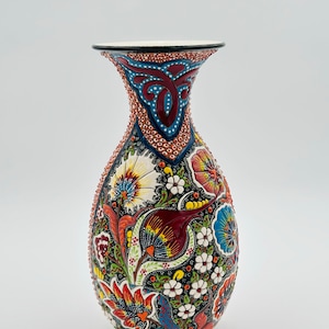 Handmade Turkish Ceramic Vase,Large Decorative Vase,Handmade Ceramic Jar With Lid,Centerpiece Vase,Table Top Decor,Home Decor