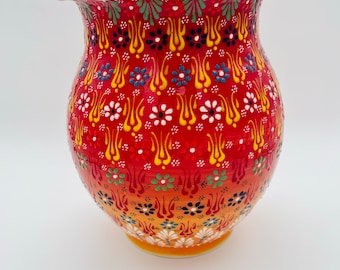 11,8 '(30 cm), maceta de cerámica hecha a mano, maceta con estampado floral