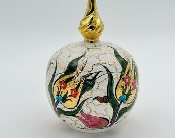 Or 12 carats, sucrier en céramique fait main avec couvercle Boîte à bijoux de bonbons vintage turque pour la décoration intérieure, cadeau de Noël de pendaison de crémaillère