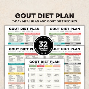 Gout Diet Plan, 7-Day Low Purine Food Recipes, Gout Food List, Breakfast, Lunch, Snacks, Dinner for Joint Pain Relief & Arthritis Management