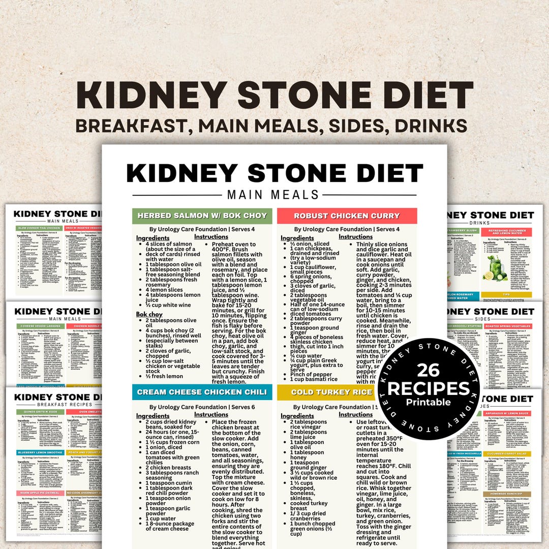 Kidney Stone Diet, Low Oxalate Food List for Kidney Stones Printable ...