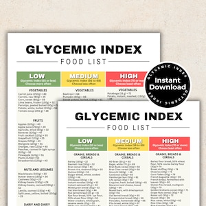 Elenco indice glicemico per piano alimentare diabetico e ricette diabetiche, elenco alimenti per diabete, guida alimentare per diabete, tabella alimentare per diabetici, prediabete