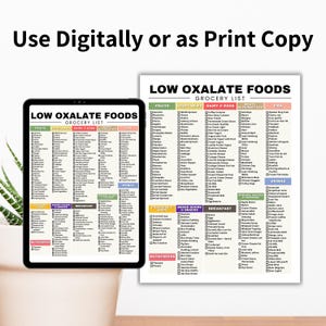 Low Oxalate Food List for Kidney Stones, Low Oxalate Foods Printable, Kidney Stone Diet Grocery List, Kidney Foods for Kidney Disease Diet

low oxalate foods
kidney stones
oxalate food list
oxalate food chart
kidney stone diet
low oxalate
renal diet