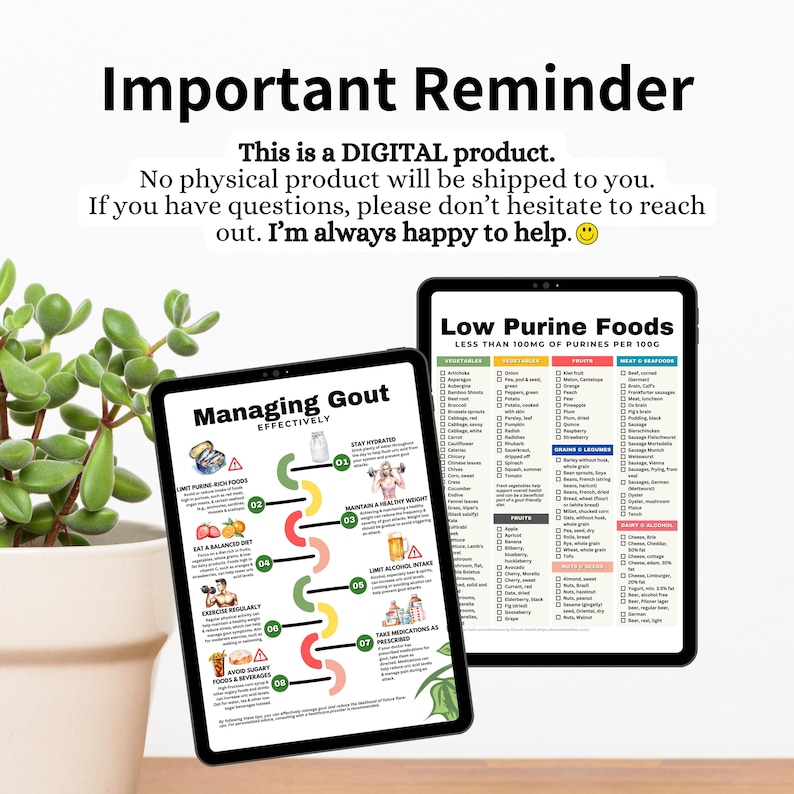 Low Purine Foods, Gout Food List, Gout Food Chart, Gout Diet Plan for