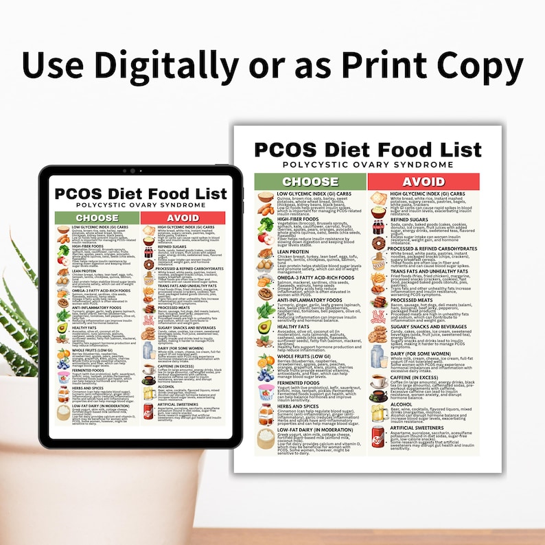 PCOS Diet Food List, Low Glycemic Index Foods High Fiber Foods, Anti-Inflammatory Foods, Polycystic Ovary Syndrome Food List for Weight Loss

PCOS meal plan
PCOS Planner
Weight Loss
PCOS Friendly Foods
PCOS Superfoods
PCOS Diet Plan
PCOS management