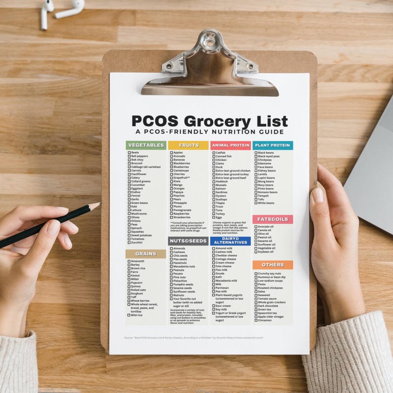 PCOS Diet Grocery List, Low Glycemic Index Foods High Fiber Foods Anti-Inflammatory Foods, Polycystic Ovary Syndrome Foods for Weight Loss

PCOS meal plan
PCOS Planner
Weight Loss
PCOS Friendly Foods
PCOS Superfoods
PCOS Diet Plan
PCOS management