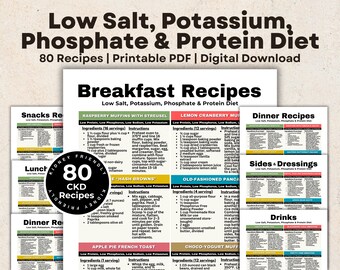 Renal Diet Kidney Food List, Kidney Diet for Kidney Disease, Kidney Friendly Food List, Low in Potassium, Phosphorus, Sodium and Protein