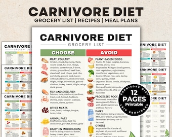 Lista de alimentos para la dieta carnívora, plan de alimentación para la dieta carnívora rica en proteínas, recetas de la dieta cetogénica carnívora baja en carbohidratos para bajar de peso y desarrollar músculos