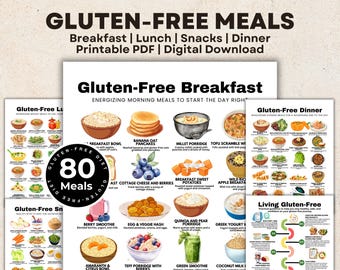 Gluten Free Food List, Gluten Free Meal Ideas, Gluten Free Guide for Celiac Disease, Diabetics, Gut Health, Breakfast, Lunch, Snacks, Dinner