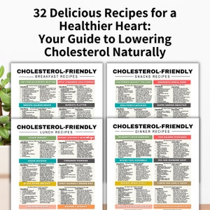 Cholesterolverlagend Voedsellijst HDL- en LDL-lipidenverlagend, cholesteroltabel Cholesteroltracker voor het hart Gezond Maaltijdplanning en -recepten afbeelding 5