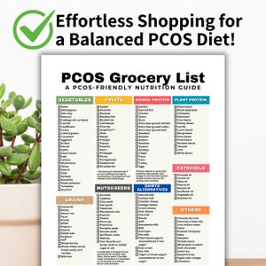 PCOS Diet Grocery List, Low Glycemic Index Foods High Fiber Foods Anti-Inflammatory Foods, Polycystic Ovary Syndrome Foods for Weight Loss

PCOS meal plan
PCOS Planner
Weight Loss
PCOS Friendly Foods
PCOS Superfoods
PCOS Diet Plan
PCOS management